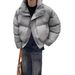 Herrenbekleidung Kurze Stehkragen-Baumwolljacke Herren Trendy High End Herbst und Winter Warme Baumwolljacke Schwarzer Baumwollmantel_voghion.com