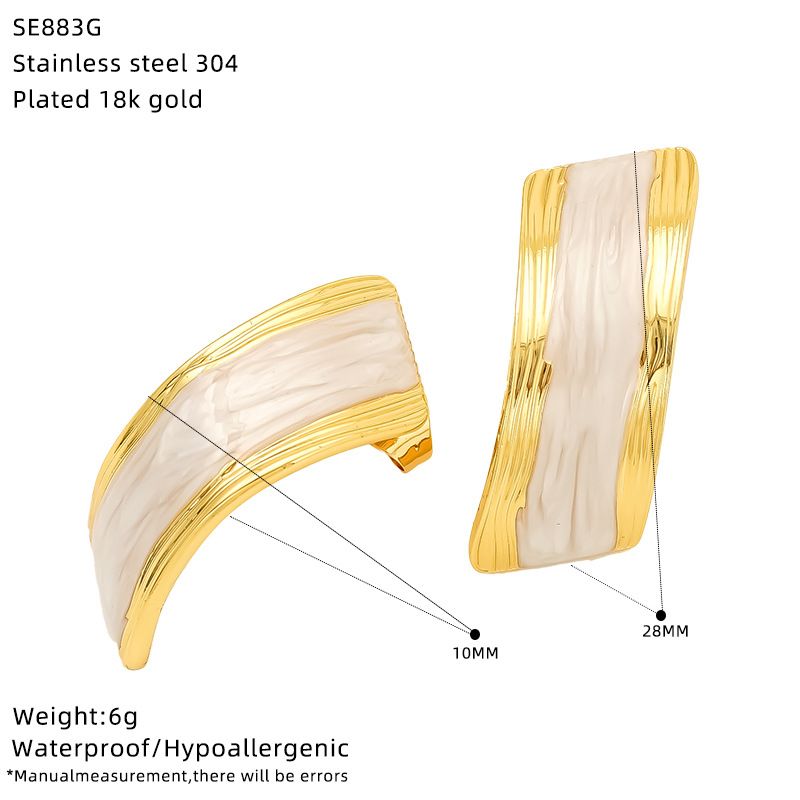 Orecchini unisex alla moda con occhio di gatto in acciaio inossidabile, orecchini in acciaio al titanio placcati in oro alla moda_voghion.com