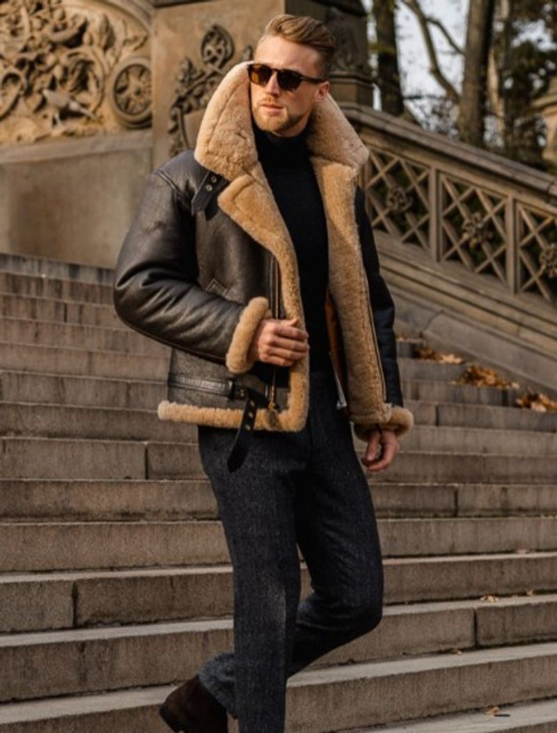 Giacca invernale da uomo con fodera in pile scamosciato sintetico - Cappotto caldo e spesso con collo alto, chiusura con cerniera, maniche lunghe, vari colori e taglie_voghion.com