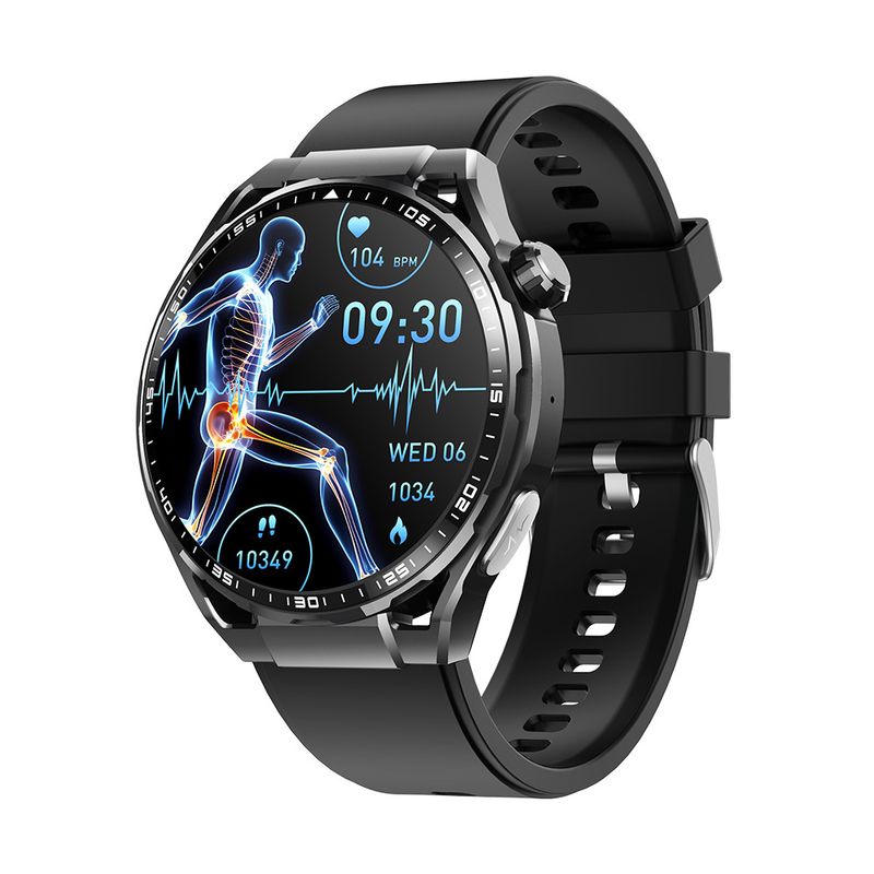Bărbați ceas inteligent multifuncțional ecran rotund măsurare glucoză din sânge lipide ECG sport ceas Bluetooth Talk ceas_voghion.com