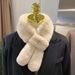 Imitation Rex Rabbit Hair Scarf Cute Rabbit Ears Double-sided Thickened Fur Scarf Winter Warm Versatile Hair Collar Neck Protection_voghion.com