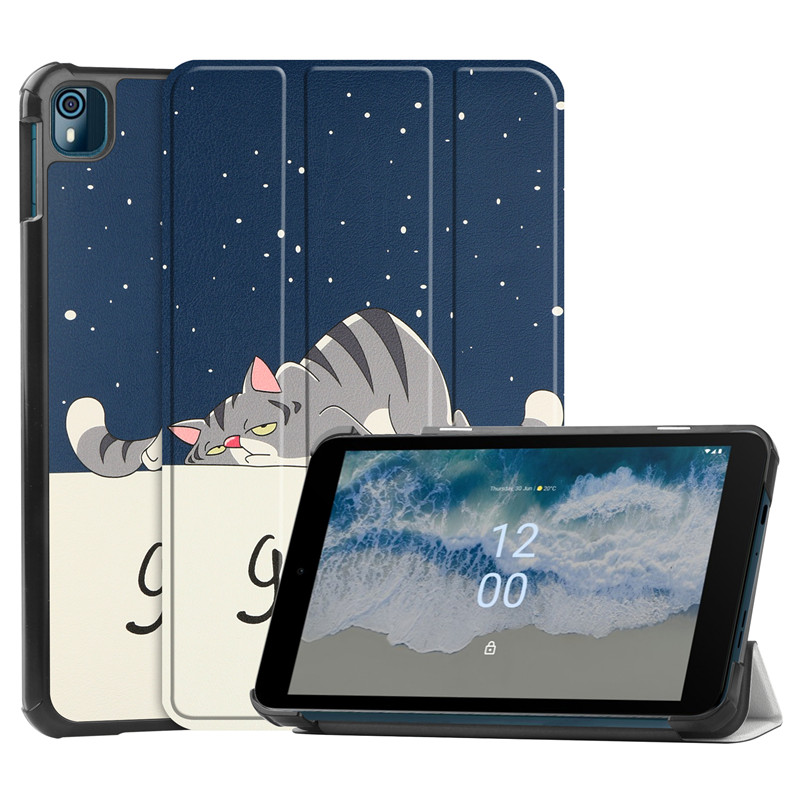 Tablette pour Nokia T10 étui 8.0 pouces en cuir PU Coque rigide pour Nokia T10 2022 housse 8 "Coque antichoc Caqa Etui + stylo_voghion.com
