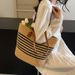 Trendy Single Shoulder Straw New Fashion Women's Large Capacity Woven Tote Vacation Handbag Beach Bag_voghion.com