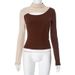 Y24TP641 Style Women's Autumn And Winter Contrasting Half High Neck Hollowed Out Western-style Waist Cinching Bottom Top_voghion.com