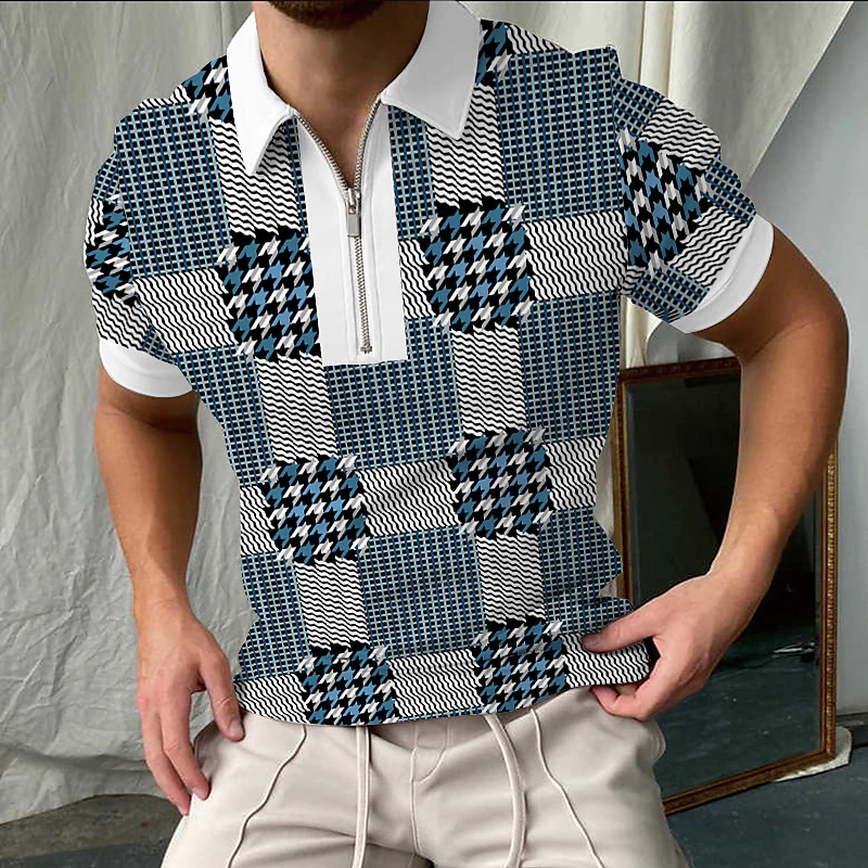 2023 Summer Polo shirt fashion lapel T-shirt 3D printed golf casual short sleeve top_voghion.com