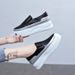 Platform-soled Little White Shoes Inner Heightening Loafers Lazy One-pedal Women's Shoes_voghion.com