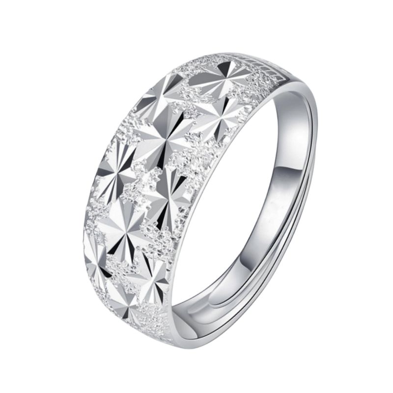 Anello da uomo placcato in argento con sabbia scintillante, versione coreana, per edizione ampia, con cielo stellato completo_voghion.com