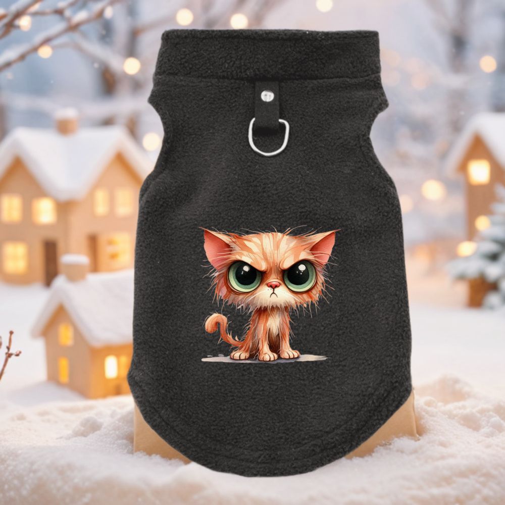 GOODVERY Winter Soft Fleece Pet Clothes For Small Dogs & Cats - Cute French Bulldog & Pug Print Coat, Warm Pullover Vest With Adjustable Straps,_voghion.com