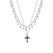 Collier avec pendentif croix serti de diamants, style gothique foncé et cool, pour femme, clavicule multicouche haut de gamme_voghion.com