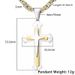 Titanium Cross Pendant Three-Layer Three-Dimensional Hip-Hop Cuban Stainless Steel Men's Necklace Square Buckle Chain_voghion.com