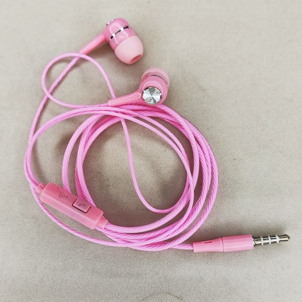 Large Volume S12 Heavy Bass In-Ear Headphones With Crystal Cable, Microphone, And Electroplated Coil_voghion.com