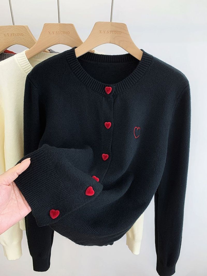Eleganter Langarm-Cardigan für Damen, weicher Strickpullover mit offener Vorderseite und klassischem Rundhalsausschnitt, vielseitige Freizeit- und Bürokleidung, erhältlich in 5 Farben_voghion.com