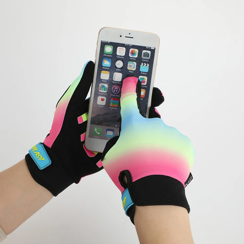 FISTPLAST Mountain Bike Wear Resistant Rainbow Touchscreen Off Road Motorcycle Riding Gloves_voghion.com