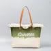 Stylish Magnetic Closure Canvas Tote - Embroidered Fre Shoulder Bag For Beach, Commut & Summer Outs, Free_voghion.com