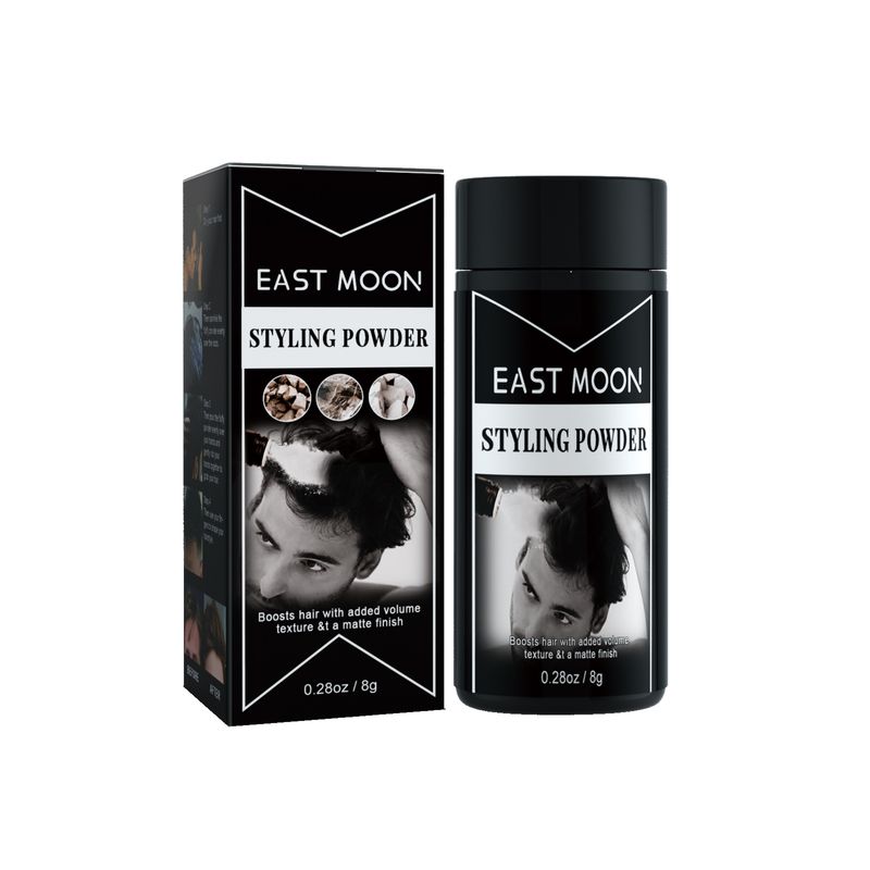 Das Texturpuder für Männer von East Moon spendet Feuchtigkeit, formt das Haar und sorgt für ein flauschiges und lang anhaltendes, cooles Styling._voghion.com