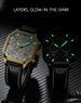 High Quality Multifunctional Watches For Man Golden Case Octagonal Dial Leather Strap Quartz Wristwatches Clock Gifts_voghion.com