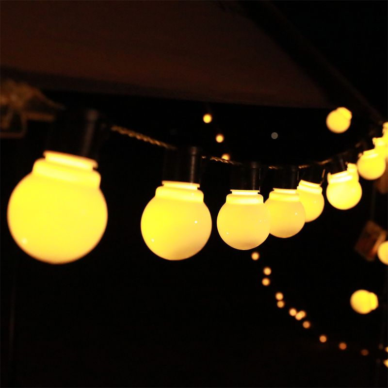 Solarbetriebene LED-Kugellichterkette, wasserdichte dekorative Außenleuchten für Garten, Terrasse, Camping, 2,5 m/5 m/10 m, Warmweiß und mehrfarbig_voghion.com