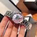 New Fashion Trend Pink Mother-Of-Pearl Women's Quartz G Brand Simple Cat Head Steel Band Watch_voghion.com