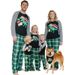 Conjunto de pijama combinando com a família e estampa de Papai Noel - Pijama de manga comprida em algodão para pais, filhos e animais de estimação (camiseta para cachorro incluída)_voghion.com