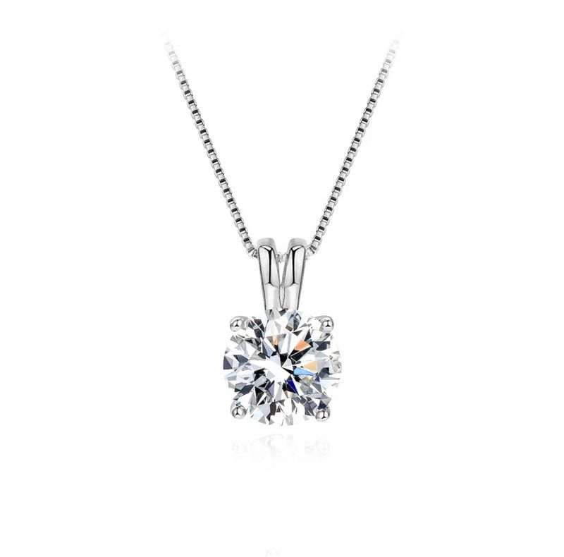 Collana in argento con moissanite, pendente colorato da 1, 2 e 3 carati, collana con clavicola in moissanite con orecchie di coniglio_voghion.com