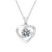 Collana in argento sterling con ciondolo a forma di cuore con diamanti in catena corta per clavicola e moissanite_voghion.com