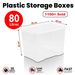 80L Wham Clear Plastic Storage Boxes With Lids Home Office Kitchen Stackable_voghion.com