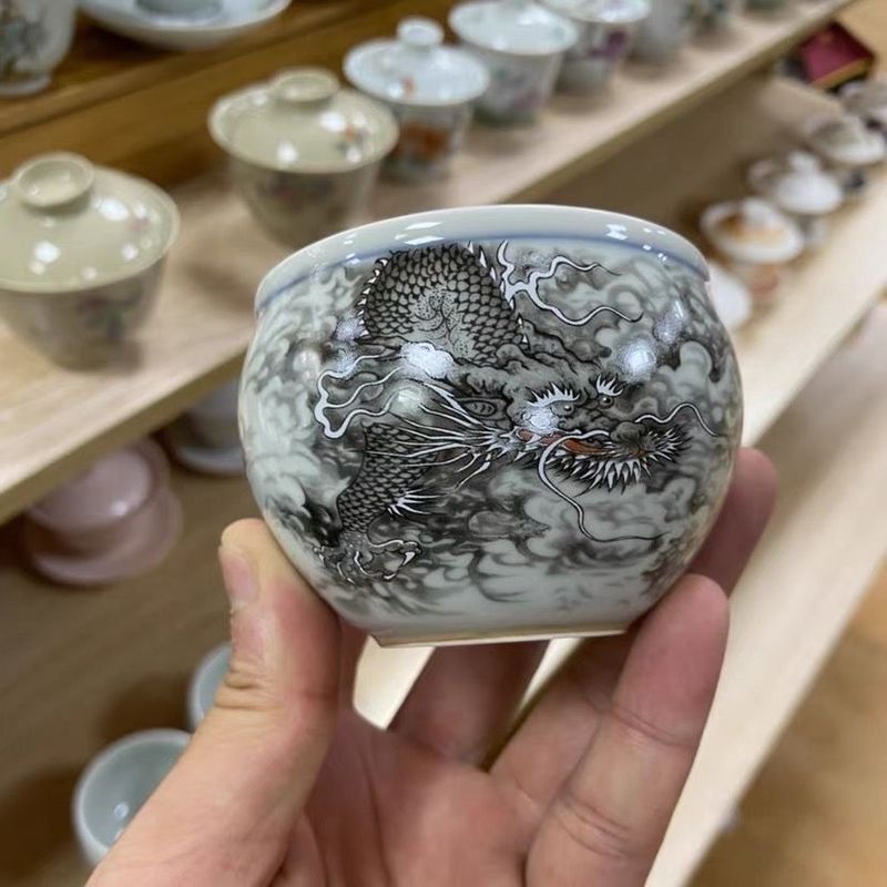 Master Handmade Qinglong High-Grade Dragon Egg Brewing For Home Use Kung Fu Tea Set Single Pot Ceramic Teapot_voghion.com