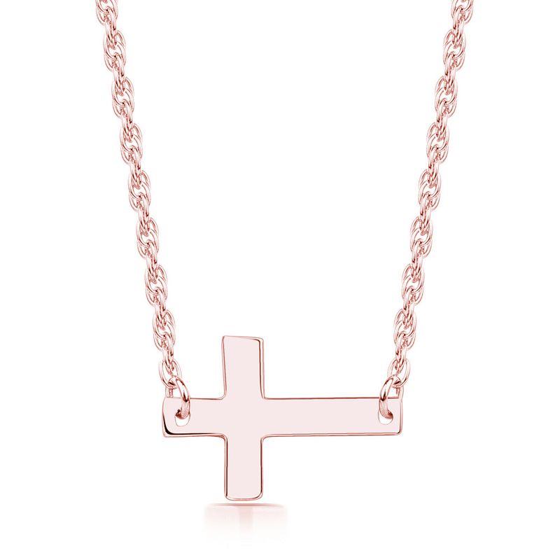 Collana con croce Tonglin, ciondolo semplice in argento puro, accessori da donna_voghion.com