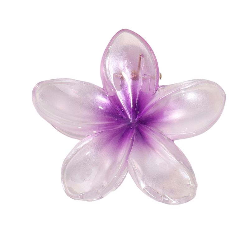 Vacation Style Iridescent Plumeria Hair Clip - Southeast Asian Beach Elegant Girlish Updo Claw Clip - Fresh Sweet Hair Accessory_voghion.com