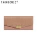 Women's Long Wallet, High-grade PU Leather Large Tri-fold Stone Envelope Clutch Wallet With 10 Card Slots And Multiple Colors Available_voghion.com