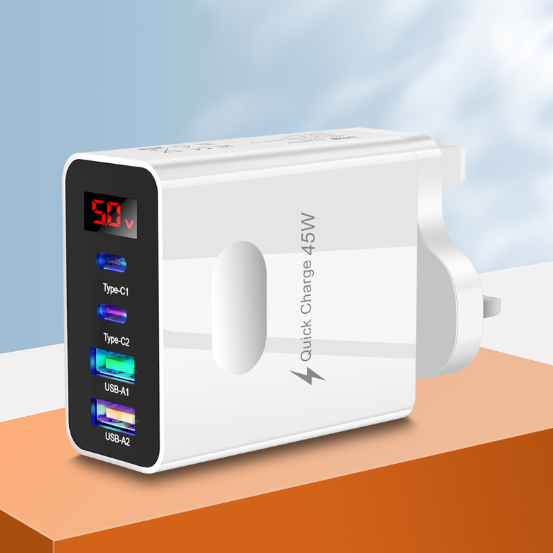 charging Quick 3.0 45W USB cha Quick charging phone adapter for iPhone 14, 13, 12 Samsung Xiaomi Poco LED Type_voghion.com