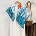 New artistic style oil painting flower large square scarf for women, fashionable and versatile neck protection daily_voghion.com
