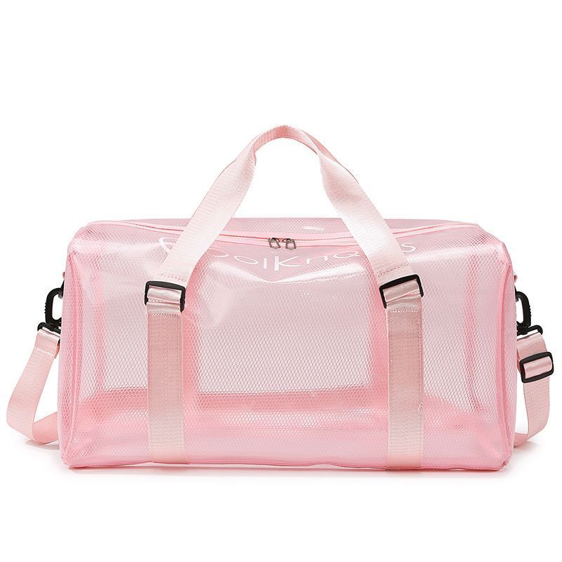 Large Capacity Transparent Duffel Jelly Lightweight Shoulder Handbag Travel Bag Sports Swimming Yoga Fitness_voghion.com