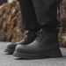 Large Size American High-top Tooling Boots Men's Martin Boots High Street Thick-soled Heightening Retro Short Boots_voghion.com