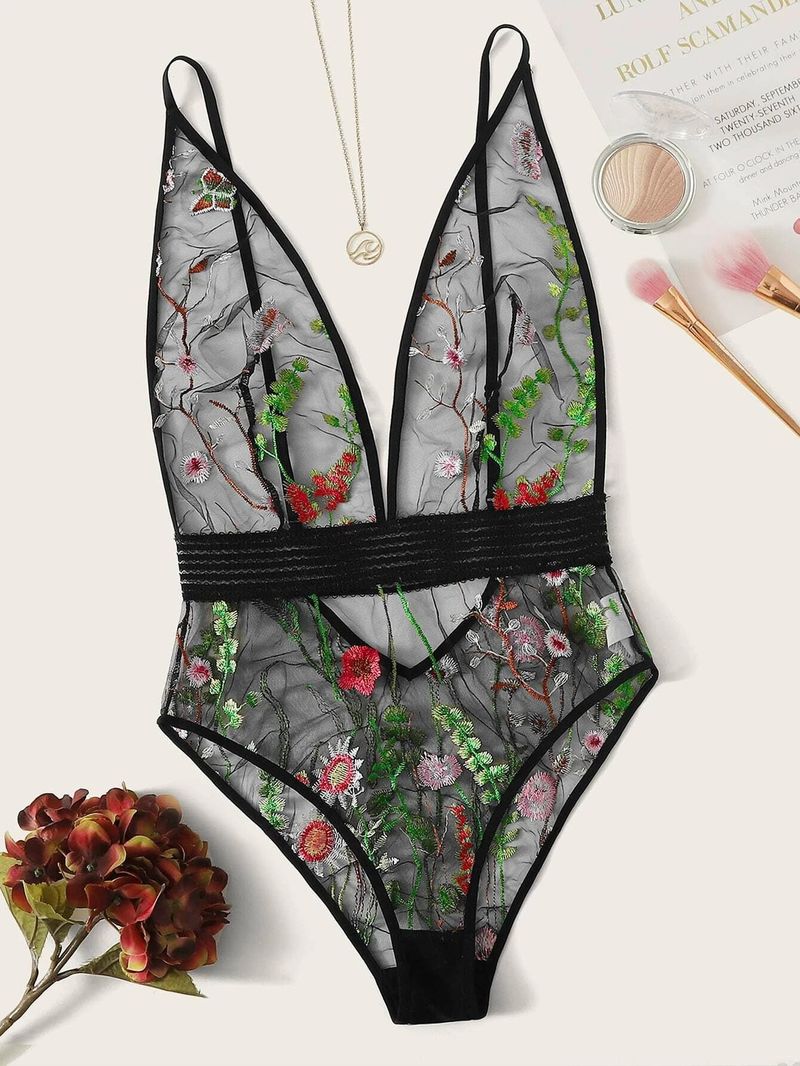 Suspender mesh lace perspective temptation sexy lingerie_voghion.com