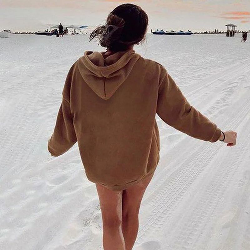Men's Clothing Oversized Drop Shoulder Sleeve Hooded Sweatshirt Thick Hooded Sweatshirt_voghion.com