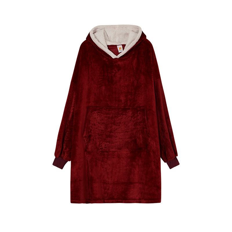 Women's Clothing Winter men and women couple fleece home clothes outdoor thick warm medium and long lazy robe_voghion.com