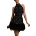 Women's Clothing New Sexy Sleeveless Slim Shiny Plush Dress Dress Sequins_voghion.com