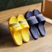 Non-Slip PVC Toe Loop Slippers For Women & Men - Breathable Bathroom Slides With Bowknot Design, Quick-Dry Indoor/Outdoor House Shoes For Couples_voghion.com
