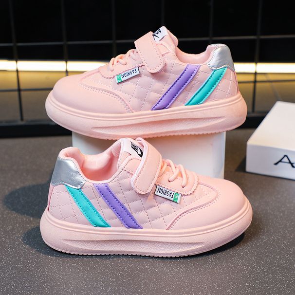 Mother & Kids Girls' sports shoes 2024 spring and autumn new girls' running shoes non-slip all-match children's white shoes_voghion.com