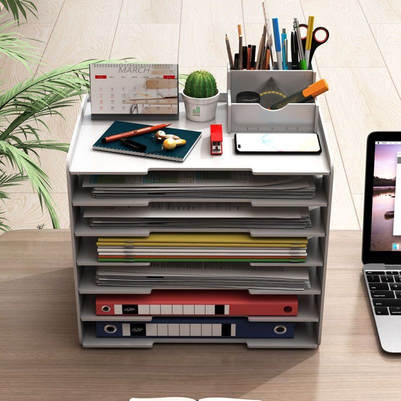 Desktop Organizer A4 Document Folder Storage Multi-layer File Rack_voghion.com