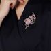 Advanced Heavy Industry Colored Rose Zircon brooch for women's high-end live streaming flower pin_voghion.com