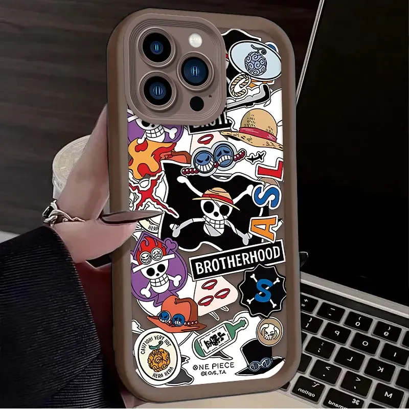 Custodia Anime O-One Pieces Skull per iPhone 16 15 14 13 12 11 Pro Max X XS X S Max XR SE 2020 7 8 Plus Cover protettiva in silicone_voghion.com