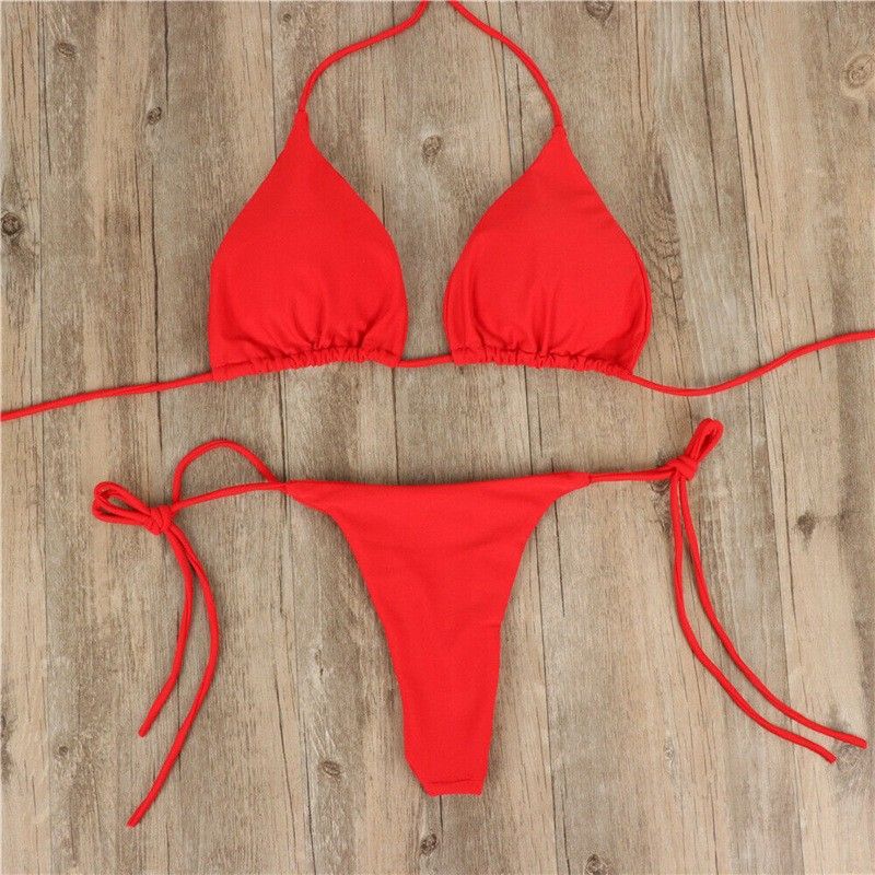 Europeiske og amerikanske grimehalsstropper justerbar sexy bikini badedrakt damedelte stropper flerfarget trepunktsdrakt_voghion.com