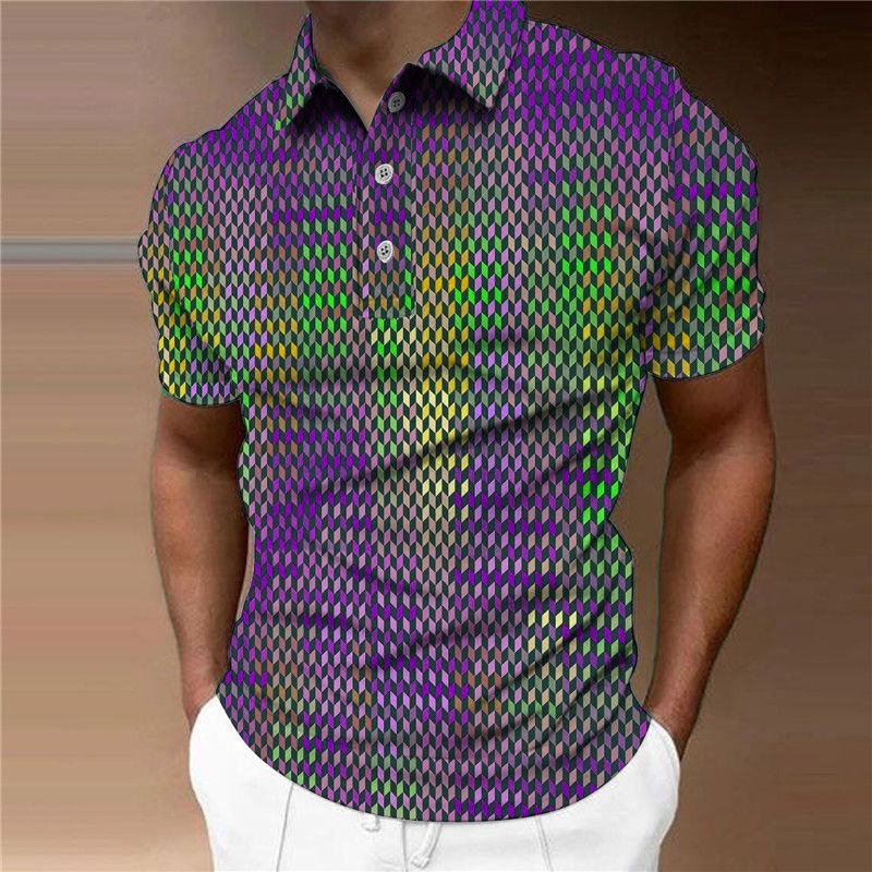 Personalisiertes 3D-gedrucktes Herren-Poloshirt für Sommer, Herren und Damen, kurzärmlige Oberteile, lässige Straßenkleidung_voghion.com