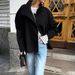 2025 Autumn And Winter Street Photography Fashion Stand Up Collar Woolen Coat Retro Long Sleeved Single Breasted Loose Jacket_voghion.com