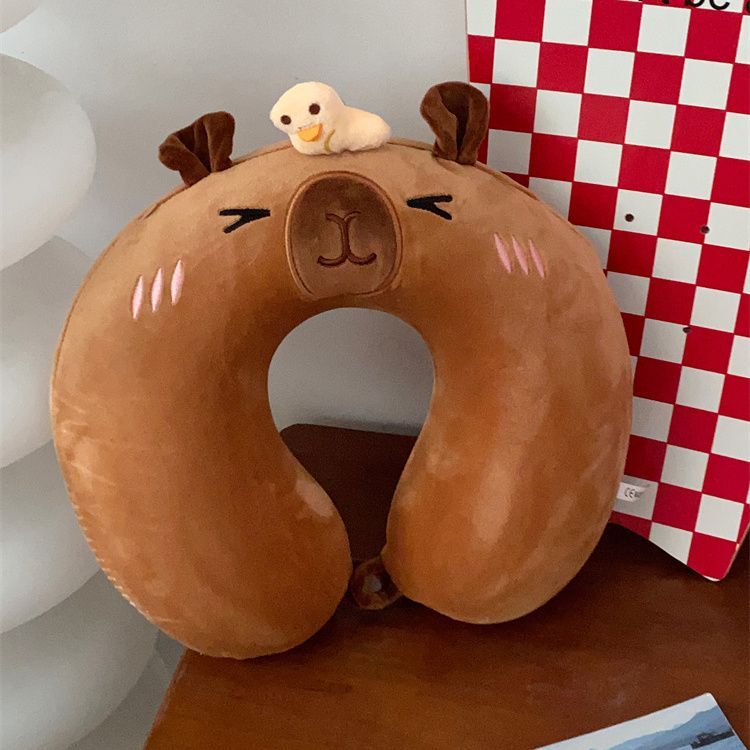 【 1528 recensioni 】 Cuscino per il collo e il pisolino portatile a forma di U in memory foam con motivo a cartoni animati Ins Capibala, morbido e removibile, per studenti e ufficio._voghion.com
