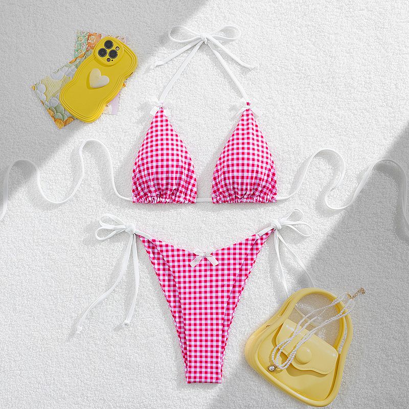 Frauen strappy neckholder badeanzug weibliche sexy drei-punkt badeanzug bikini_voghion.com