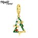 Ciondolo natalizio fai-da-te Semplici gioielli con ciondolo per albero di Natale placcato oro in argento sterling cavo e accessori per bracciale in stile_voghion.com
