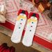 4-Pair Women's Coral Fleece Christmas Socks, Non-Shedding Fuzzy Sleep Socks With Half-Side Plush, Festive Ankle Socks For Home_voghion.com